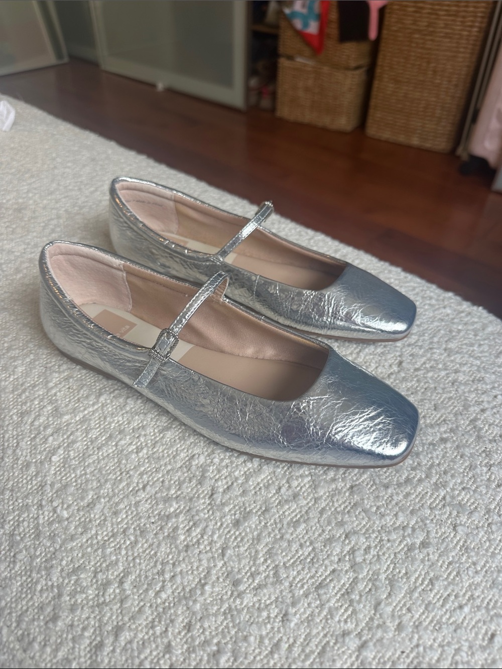 Dolce Vita Silver Mary Jane Flats
